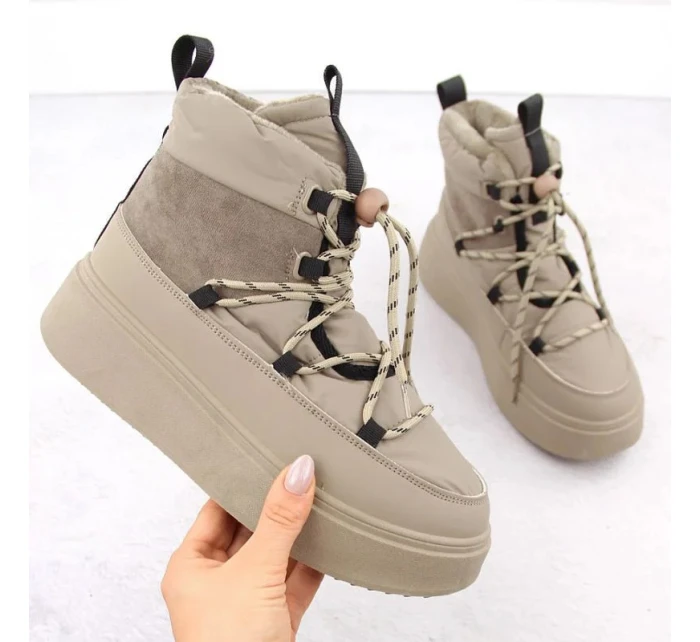 Dámské sněhule na platformě WOL280B Béžová - Potocki