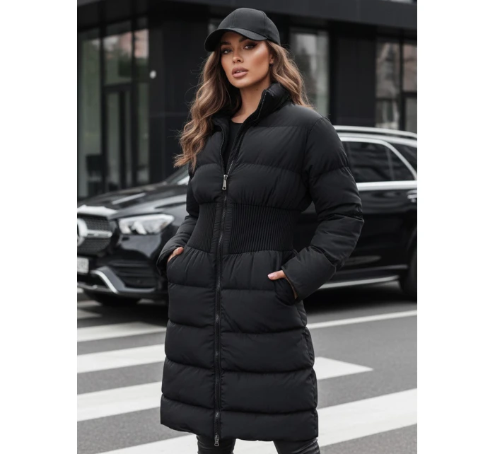 Dámská zimní dlouhá prošívaná bunda FABWARM černá FashionStreet TY4620