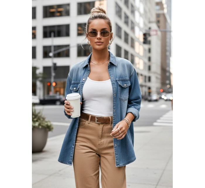 Dámská džínová košile oversize DENIMOVA modrá FashionStreet DY0467