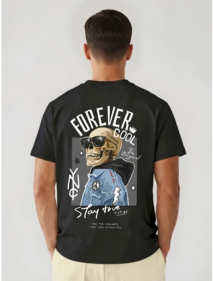 Pánské tričko Forever Cool oversize černé FashionStreet NX4010R