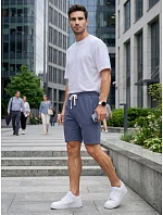 Pánské teplákové kraťasy se šňůrkou, modré, FashionStreet SX2623