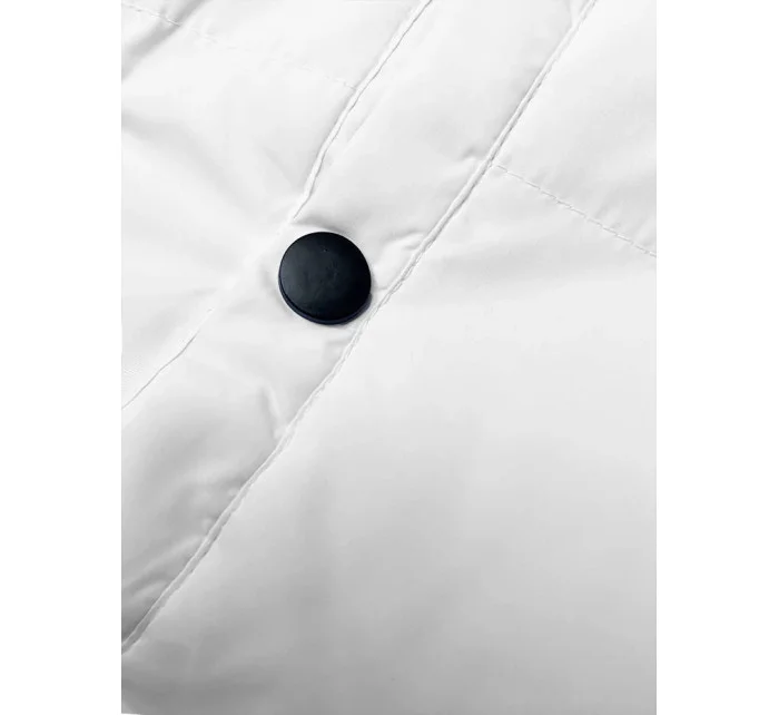 Bílá péřová dámská vesta se stojáčkem (5M3150-281)