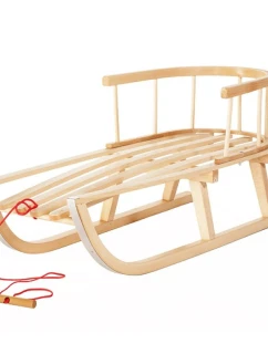 Klasické dřevěné sáňky s opěradlem GreenBlue GB136