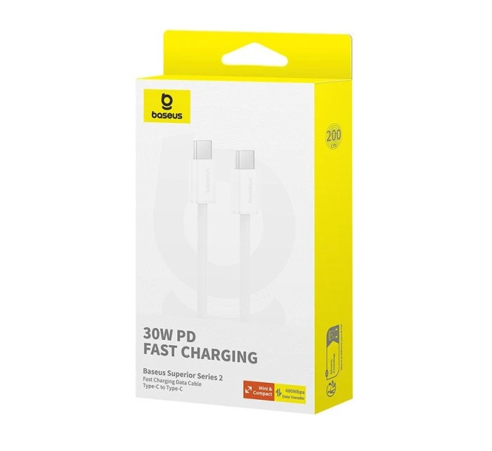 Kabel Baseus Superior Typ C-Typ C 30W 2m (bílý)