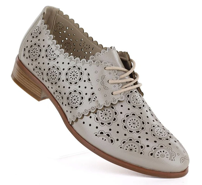 Dámská prolamovaná obuv oxford zlatá Potocki 12778 Dámská prolamovaná obuv oxford zlatá Potocki 12778