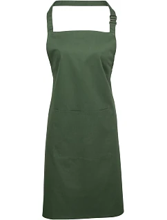 Premier PR 154 Zástěra s laclem a kapsou na břiše "Colours" 39.0154 moss green