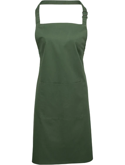 Premier PR 154 Zástěra s laclem a kapsou na břiše "Colours" 39.0154 moss green Premier PR 154 Zástěra s laclem a kapsou na břiše "Colours" 39.0154 moss green
