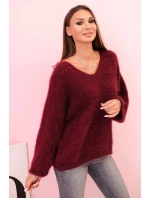 Svetr dámský z s volným střihem a výstřihem do V model 21272129 - K-Fashion Svetr dámský z s volným střihem a výstřihem do V model 21272129 - K-Fashion