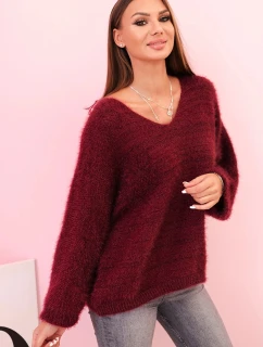Svetr dámský z s volným střihem a výstřihem do V model 21272129 - K-Fashion