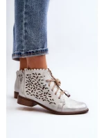 Zazoo 2871 Dámské Botky Šněrovací Stříbrné