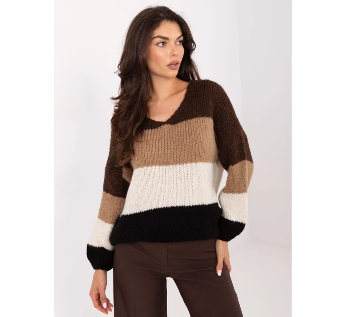 Sweter MI SW model 21365578 brązowy - FPrice Sweter MI SW model 21365578 brązowy - FPrice