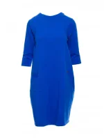 B083 Oversized šaty s přední kapsou - královská modř