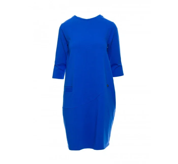 B083 Oversized šaty s přední kapsou - královská modř