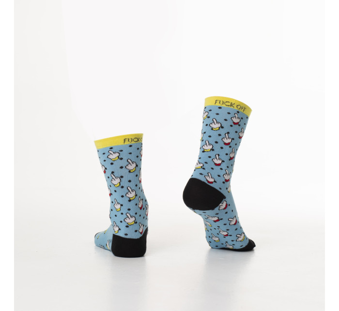 Modré dámské ponožky se vzory
