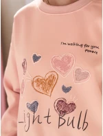 Dámská oversize mikina se srdíčky PINKNOTE pink FashionStreet BY1500