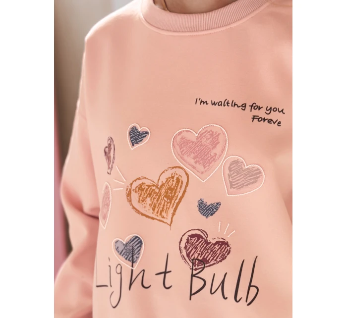 Dámská oversize mikina se srdíčky PINKNOTE pink FashionStreet BY1500