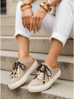 Sneakersy damskie na z  beżowe model 22022511 - FashionStreet