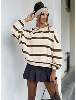 Bluza damska oversize w beżowa model 22352974 - FashionStreet Bluza damska oversize w beżowa model 22352974 - FashionStreet