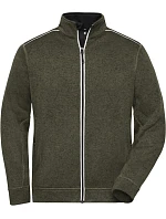 JN Pánská pracovní pletená fleece bunda Solid 02.0 olive melange/black model 22493635 - Daiber JN Pánská pracovní pletená fleece bunda Solid 02.0 olive melange/black model 22493635 - Daiber