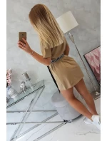 Šaty s ozdobným páskem camel Šaty s ozdobným páskem camel