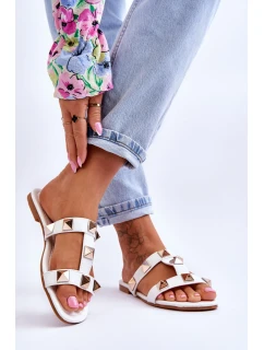 Dámské pantofle s velkými cvočky Bíle Mercure