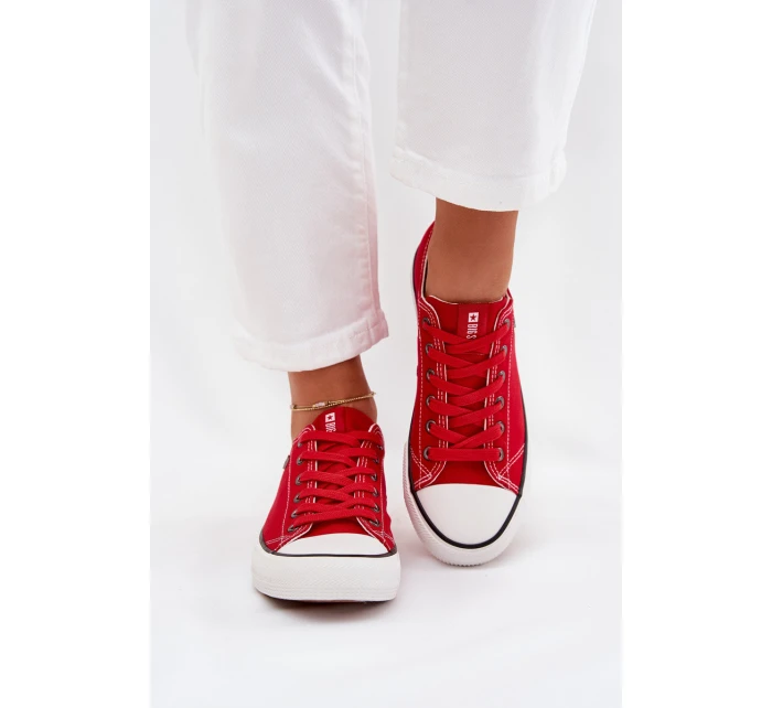 Dámské Nízké Tenisky Big Star model 21705169 Červené - Big Star Shoes Dámské Nízké Tenisky Big Star model 21705169 Červené - Big Star Shoes