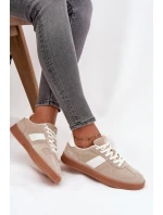 Semišové dámské tenisky model 21708296 Béžové - VINCEZA