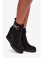Dámské kotníkové boty na platformě s ozdobným detailem Černé Marivana