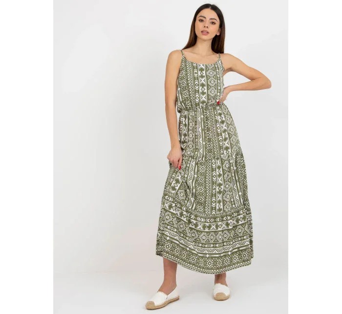 Dámské šaty D73771R30313B khaki - FPrice Dámské šaty D73771R30313B khaki - FPrice