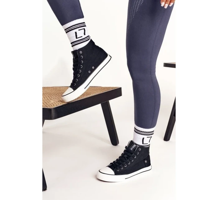 Dámské vysoké klasické tenisky Big Star - černé Dámské vysoké klasické tenisky Big Star - černé