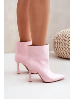 Lakované Kotníkové Boty Na Špičce Nazouvací Světle Růžové Seliri Lakované Kotníkové Boty Na Špičce Nazouvací Světle Růžové Seliri
