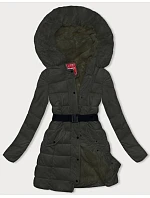 Péřová dámská zimní bunda v army barvě model 21245983 - LHD Péřová dámská zimní bunda v army barvě model 21245983 - LHD