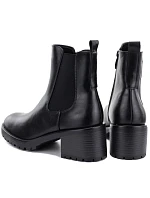 Dámské kotníkové boty na podpatku, zateplené, černé, Potocki SZ12742 Dámské kotníkové boty na podpatku, zateplené, černé, Potocki SZ12742