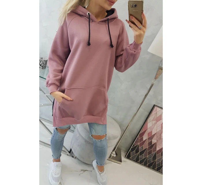 model 21752970 tmavě růžové šaty s kapucí - K-Fashion