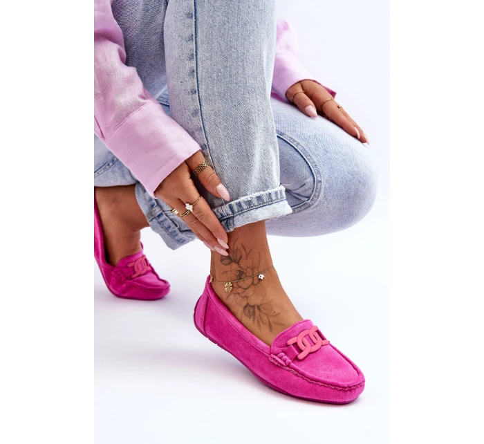 Dámské módní semišové mokasíny růžové model 21625591 - Boto