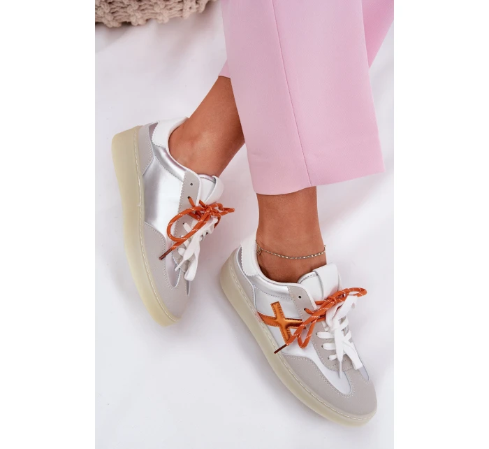 Nízké Dámské Sportovní Boty Stříbrné model 21685917 - Boto Nízké Dámské Sportovní Boty Stříbrné model 21685917 - Boto