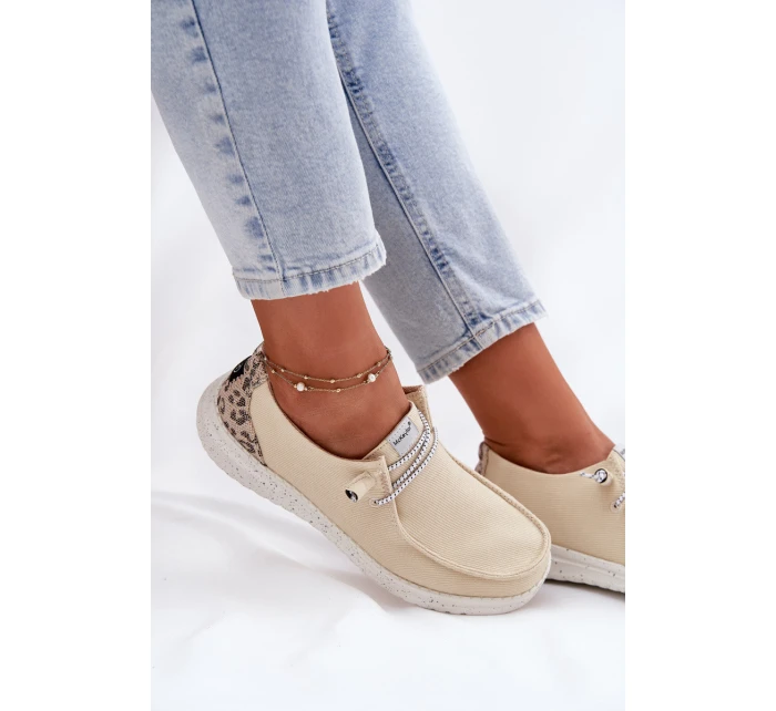 Lehké Dámské Polobotky Béžové model 21694797 - VINCEZA Lehké Dámské Polobotky Béžové model 21694797 - VINCEZA