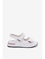 Kožené dámské sandály na platformě na suchý zip bílé Jemela Kožené dámské sandály na platformě na suchý zip bílé Jemela