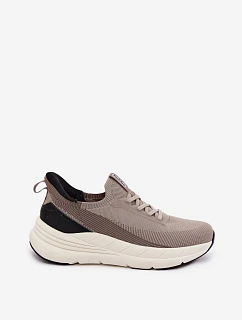 Pánské Sportovní Boty Textilní SlipOn Sneakers Na Platformě  Béžové model 22147184 - Kobbo