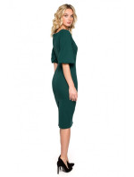 K152 Zavinovací šaty s pouzdrovými rukávy - zelené