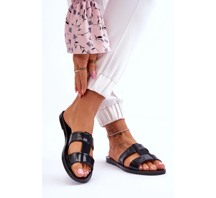 Módní veganské pantofle ZAXY JJ285263 černé Módní veganské pantofle ZAXY JJ285263 černé