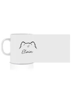 Personalizovaný klasický bílý keramický hrníček 300 ml se zvířecími oušky 