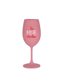model 22168133 MOJE VŠECHNO růžová sklenice na víno 350 ml - Giftela