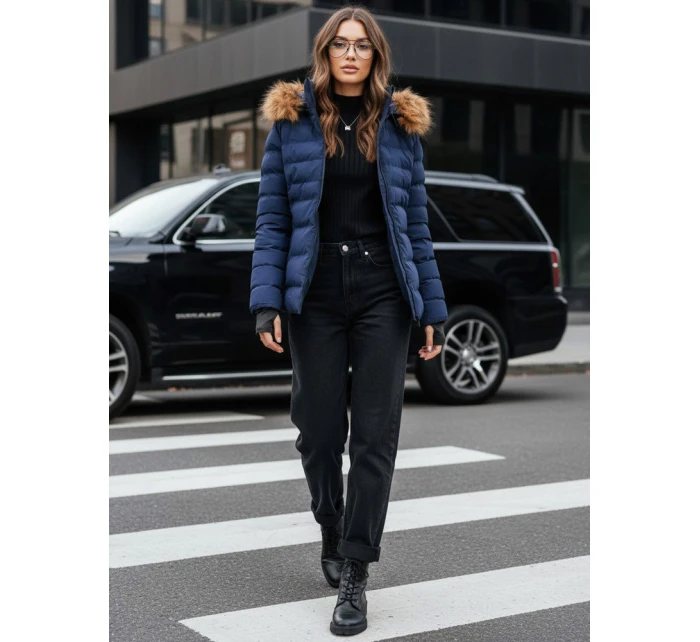 Dámská prošívaná zimní bunda navy blue Dstreet model 21971783 - FashionStreet
