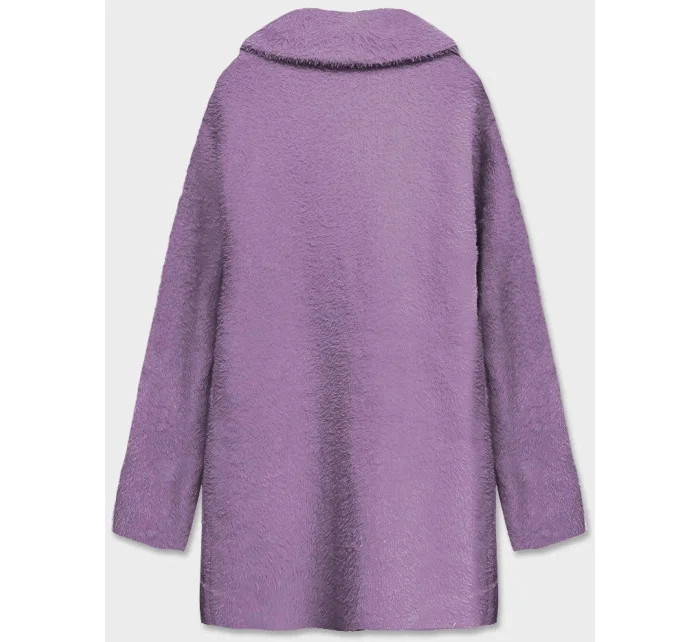 Krátký fialový vlněný přehoz přes oblečení typu alpaka model 18059147 - MADE IN ITALY Krátký fialový vlněný přehoz přes oblečení typu alpaka model 18059147 - MADE IN ITALY