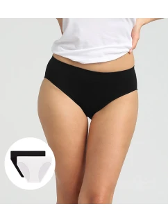 Dámské bezešvé kalhotky 2 ks DIM SEAMLESS MAXI BRIEF 2x - DIM - černá