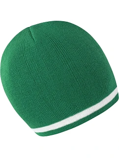 Result Headwear R 368X Pletená čepice s kontrastními pruhy 28.368X emerald/white