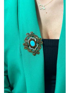 Brož XZ459-107 zlato + modrá