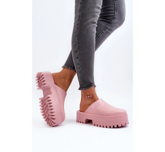Dámské žabky s masivní podrážkou Big Star model 21649453 Růžové - Big Star Shoes Dámské žabky s masivní podrážkou Big Star model 21649453 Růžové - Big Star Shoes