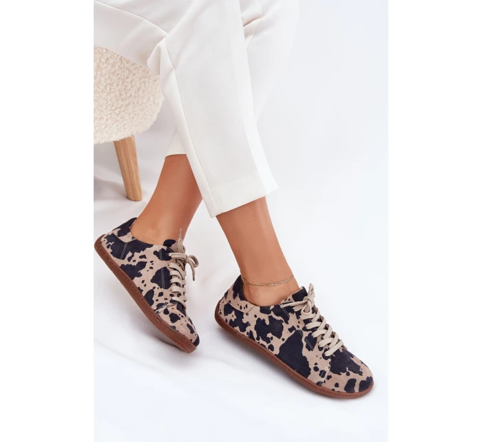 Dámské semišové barefoot tenisky s pruhy model 21703091 - Zazoo